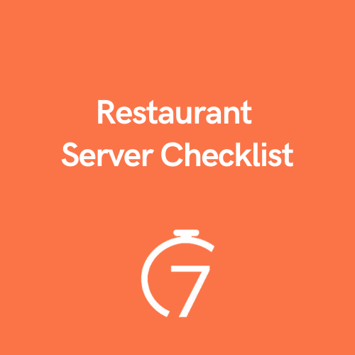 Restaurant Server Checklist